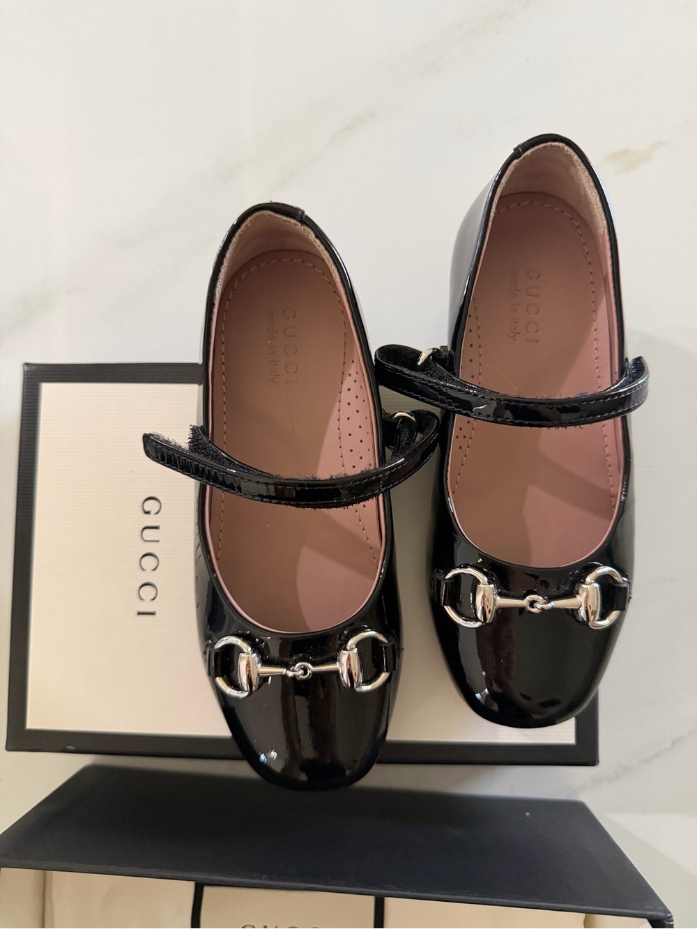 Gucci Girls Black Patent Shoes